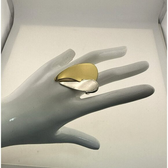 RLM Studio Ring Robert Lee Morris Sterling Silver Heart Brass Mixed Metal size 7 - Picture 2 of 14